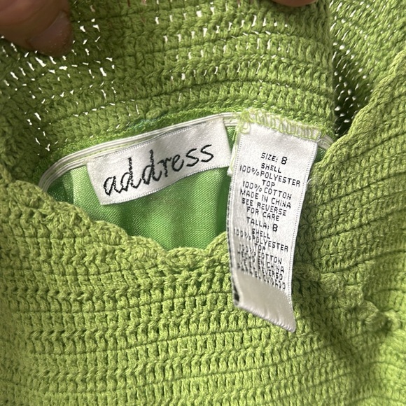 Size 8 green crocheted top sundress - Picture 3 of 6